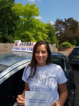 Congratulations Maria on passing Driving Test on 1st attempt! Uxbridge..<br />
Thank you so much Jassal for preparing me sufficiently to pass first time. I felt confident in our lessons to drive as I did in the exam.