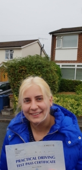 Congratulations Abbie on passing Driving Test on 1st attempt with Jassal Driving School..<br />
Thankyou so much for helping me pass my driving, couldn´t have done it without your help. I will be recommending you in the future. Abbie