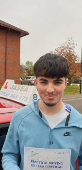 Congratulations Aaron on passing your Driving Test on your 1st attempt in Slough!..<br />
Jassal is a very sociable, outgoing instructor. He helped me pass first time in Slough, starting from little experience, and now I feel very confident and safe driving on my own.
