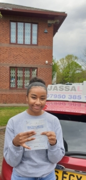 Congratulations to Myah! Passed 1st time in Slough..<br />
Highly recommend Jassal Driving School as Jassal is very friendly and helpful. Availability is very accommodating for students and his teaching techniques were great which helped me to pass first time!