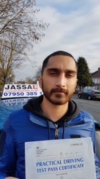 Congratulations Vijay on passing Driving Test on 1st attempt Hayes<br />
<br />
A big thank you to jassal to making sure I passed first time I highly recommend him to any learner He is very patient and gives good constructive criticism to ensure you do your best when it come to the test day Thanks again jassal