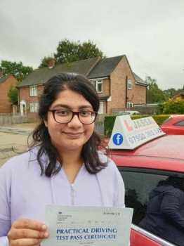 Congratulations Elisha on passing your Driving Test in Slough!.. <br />
Thanks so much Jassal for helping me pass my test! I was struggling a lot with meeting situations and general positioning of the car on the road and you helped me overcome my fear by tackling these issues regularly during my lessons. This really improved my confidence! Thank you so much again!