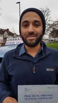 Congratulations Barry on passing your Test on your 1st attempt with Jassal Driving School Southall