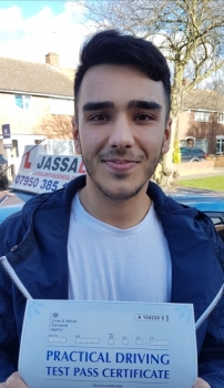 Congratulations Justin on passing driving test Only 1 minorHayes <br />
<br />
I have had driving lessons with Jassal and during that time I have learnt skills that helped me pass my driving test and are transferable in day-to-day driving Jassal tailors his lessons around your needs so that you can learn best and be comfortable when driving on the road I would highly recommend Jassal driving school t